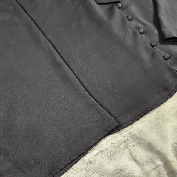 Halogen Black Flowy and Chic Tie Front V Neck Button Down Blouse Top Size XL - Picture 5 of 11